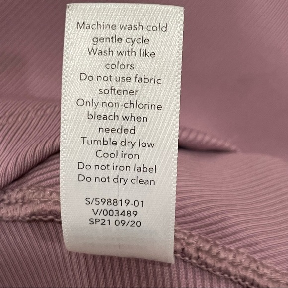 Athleta Bayview Ribbed Flora Mauve Faux Wrap Cap Short Sleeve Stretch SzXL - Picture 10 of 16